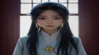 成人版抖音职场专区，商务女性在现代办公室分享职场晋升经验，背景为落地窗城市夜景